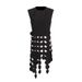 Women's Clothing Spring New Style Fashion Round Neck Sleeveless Round Piece Splicing Design Tassel High End Solid Color Top Back_ecoleips.com