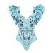 Women's Clothing New One-piece Skirt Two-piece Swimsuit Ruffled V-neck Fashion Sexy Swimsuit_ecoleips.com