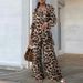 Women's Clothing Autumn Women's Fashion Tops Women's Leopard Print Pants Casual Loose Suit_ecoleips.com
