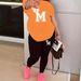 Trendy Short Sleeve T-Shirt & Pants Set – Stylish Casual Outfit For Women (S-XXL, Orange)_ecoleips.com