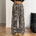 Women's High Waist Loose Casual Trousers 2025 Cross Border European Style Autumn Winter Clothing with Pockets Street Print Hot Girl Fashion_ecoleips.com