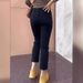 Pear-shaped Body Elastic Cropped Jeans Women, 2025 Spring And Autumn New Style, Slimming High-waisted Straight-leg Pants_ecoleips.com