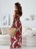 Women Casual Shirt Dress V-Neck Irregular Print Slit Midi Dress Summer Fashion Elegant Beach Vacation Female Clothing_ecoleips.com