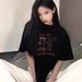 Plus-size Black Short-sleeve T-shirt For Women, New Summer Style, Loose Fit, American High Street Design, Oversized Top_ecoleips.com