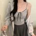 Pure Desire Lace Trim Vest Sweet Base Hot Girl Bowknot Chest Pad Slim Fit Strap Design Sense Sleeveless Top_ecoleips.com