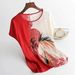 Women's Clothing Mother's Summer Ice Silk Tops For Middle Aged And Elderly Women With Large Size Printed Short Sleeved Loose Belly Covering T Shirts_ecoleips.com