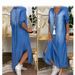 European And American Cross-border Plus-size Loose-fitting Women's Clothing, Washed Denim Dress_ecoleips.com
