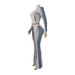 Women's High-Waisted Flared Pants Set With Side Stripes – Zip-Up Top & Drawstring Waist (S-XXL)_ecoleips.com
