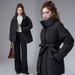 Women's Clothing Winter Coat With Belt – Oversized Stand Collar Jacket (Loose Fit, Mid-Length, 4XL Sizes)_ecoleips.com