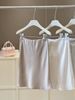 French Style High-Waisted Satin Midi Skirt for Women Simple Chic A-Line Mini Skirt Acetate New Summer 2026_ecoleips.com