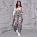 High Waisted Loose Fitting Ripped Jeans for Women European American Street Style Trendy Wide Leg Straight Leg Distressed Pants_ecoleips.com
