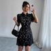 Women's Clothing Summer New Contrast Color Lapel Water Soluble Temperament Waist Short Sleeved Dress_ecoleips.com
