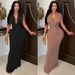 Elegant V-Neck Ruffle Sleeveless Dress – Bodycon Mermaid Gown With High Waist (S-XXL, Black & Nude, Formal & Office-to-Evening Dress)_ecoleips.com