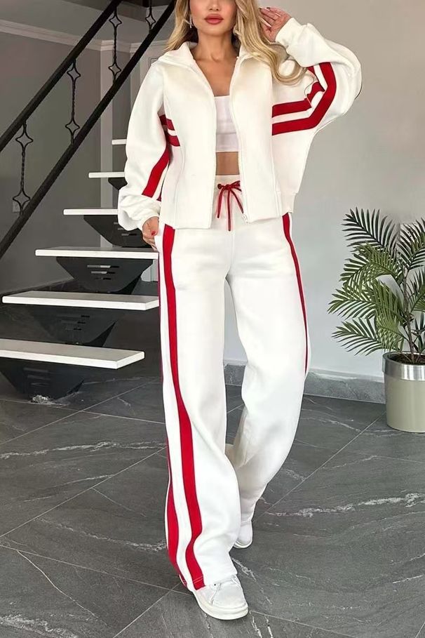 New Women's Versatile Casual Fashion Color-blocked Sportswear Set_ecoleips.com