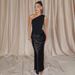 Summer New Arrivals Sexy One Shoulder Satin Evening Gown American Style Elegant Bodycon Dress For Women_ecoleips.com