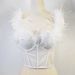 Women's Clothing Feathers Super Fairy Fish Bone Top Shaping Waist Slimming Large Backless Feather Sling_ecoleips.com