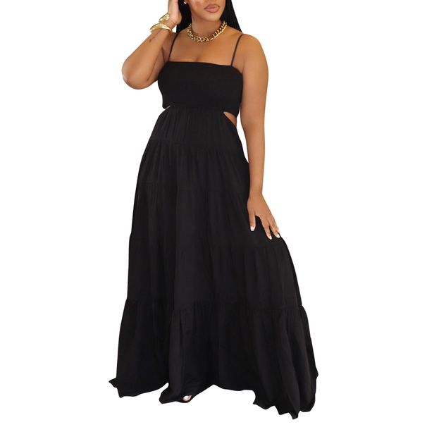 AL320 Women's Sleeveless Camisole Dress Bohemian Cake Skirt Long Dress Summer Cross Border European American Style_ecoleips.com
