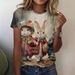 Women's Clothing Short Sleeved Women's T Shirt Happy Easter Rabbit Digital Printing Top One Piece_ecoleips.com