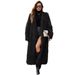 Women's Clothing Fashion V Neck Long Fur Coat Coat Female Autumn And Winter New Plush Warm Coat_ecoleips.com
