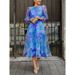 Women's Clothing Summer New Fashion Mesh Floral Dress_ecoleips.com