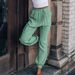 Suitable For All Seasons 2024 Spring Summer Women's Solid Color Rayon Comfortable Casual Fashion Drawstring Elastic Waist Harem Pants_ecoleips.com