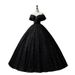 Elegant Off-Shoulder Black Evening Dress With V-Neck – Slim A-Line Gown For Performances, Galas & Special Occasions (XS-XXXL)_ecoleips.com