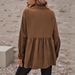 Women's Clothing Women's Commuter Long Sleeved Jacket Autumn And Winter Brown Retro Loose Cardigan Women's Jacket_ecoleips.com