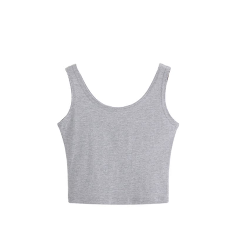 Women's Sexy Fitted Camisole Top Sleeveless Yoga Wear Short Cropped Style_ecoleips.com