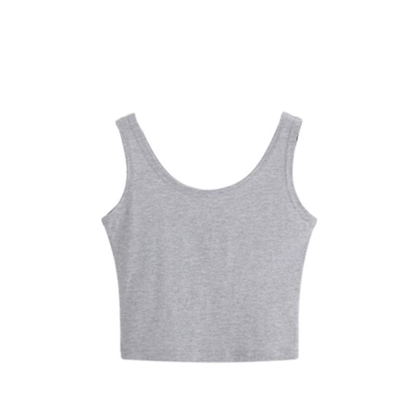 Women's Sexy Fitted Camisole Top Sleeveless Yoga Wear Short Cropped Style_ecoleips.com