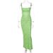 Internet Celebrity INS Style Sexy Slim Fitting Strap Printed Slim Fitting Long Dress Beach Vacation Backless Dress_ecoleips.com