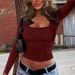 Women's Clothing Y2K Retro Long Sleeve Fitted Crop Top - Stretchy Soft Bodycon Tee For Women_ecoleips.com