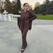 Oversized Knit Sweater Dress Set - Cozy Long Sleeve Lounge Dress With Slit Skirt, Soft Polyester Blend For Autumn/Winter Casual_ecoleips.com