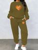 Women's Long Sleeved Heart Patterned Casual Clothing Set European American Style Print_ecoleips.com