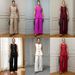 90% Polyester Breathable Summer Outfit (White/Red/Khaki/Burgundy/Black/Rose, M-XXL) | Chic Casual Two-Piece Ensemble"_ecoleips.com
