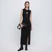 Keyhole Backless Knit Bodycon Dress With Metal Buckle - Slim Fit Slit Long Sleeveless Dress For Night Out And Date Night_ecoleips.com