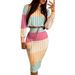 Women's Two-Piece New Fashion Round Neck Long Sleeve T-Shirt And Skirt Set_ecoleips.com