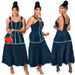 Women's Clothing Plus Size Women's Sleeveless Tassel Suspender Long Dress For Formal & Casual For Women Button Down_ecoleips.com
