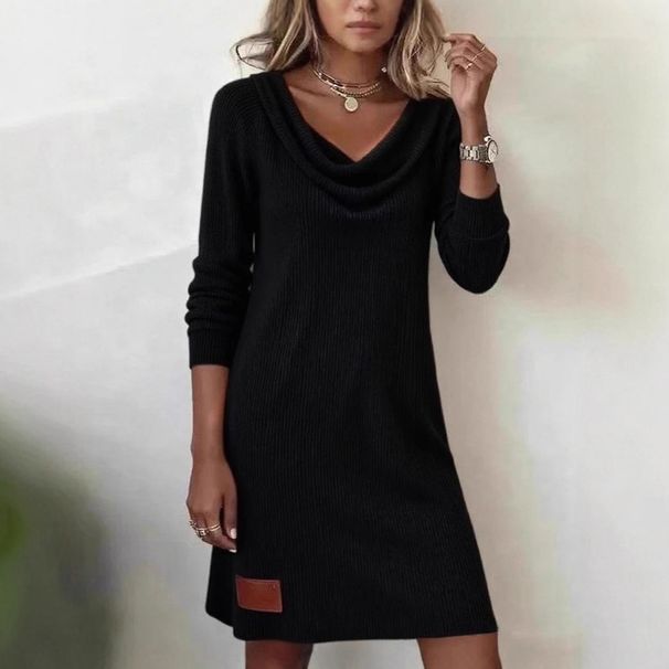 Women's Clothing Autumn/Winter Women's Long Sleeved Turtleneck Dress Comfortable Casual Slim Fitting For Formal & Casual For Women_ecoleips.com