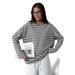 Women's Autumn Fashion Knit Striped Collar Long-Sleeve T-Shirt With Versatile Base Layer_ecoleips.com