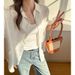 Women's Linen Summer Sun Protection Shirt Long Sleeve Thin Solid Color Loose Fitting High End Luxurious Outerwear_ecoleips.com