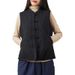 girl Style Retro Button Linen Thickened Cotton Vest Padded For Women Autumn Winter Outerwear Chinese Short Waistcoat_ecoleips.com