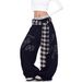 Women's Trendy Hip Hop Wide Leg Casual Pants Free Belt Street Dance Jazz Curved Pants for Summer Spring Autumn Fashion_ecoleips.com