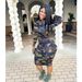 Women's Camouflage Dress European American Style Round Neck Long Sleeve Elegant Slimming Fashionable_ecoleips.com