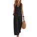Breathable Summer Casual V-Neck Button Vest & Pants Set – Lightweight Comfort Outfit For Women_ecoleips.com
