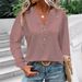 Women’s V-Neck Button-Down Long-Sleeve Blouse – Lightweight Polyester, Loose Fit, Casual & Stylish Top_ecoleips.com