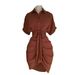 Women's Clothing Solid Color Bat Sleeve Waist Folded Shirt Skirt_ecoleips.com