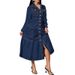 Women’s Clothing Simple And Elegant Cardigan Long Sleeved Long Denim Dress Source_ecoleips.com
