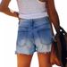 2022 Autumn/Winter New European And American Style Fashion Trend Printed Five-Point Star Ripped Tassel Denim Shorts For_ecoleips.com