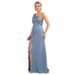 Summer New Style Solid Color Women's Evening Dress Slit Lace Up Strappy Backless Fashion Ruffled Ribbon Long Dress For Party Wear_ecoleips.com