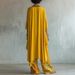 Women's Printed Irregular Loose Pants Two Piece Set Round Neck Top Shorter In Front Longer In Back American Style_ecoleips.com